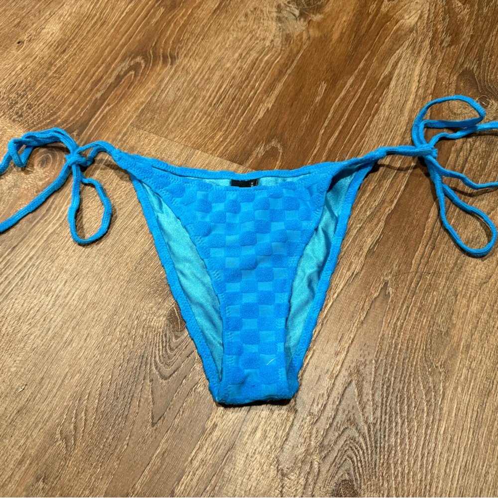 TRIANGL Swimwear tie cheeky bottoms in Vibrant Blue - X SMALL